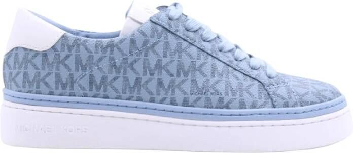 Michael Kors Blauwe Chapman Lace Up Lage Sneakers