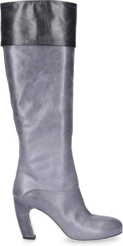 Miu High laarzen kalfsleer , Grijs, Dames