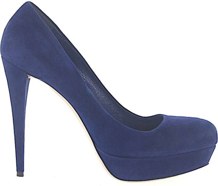 Miu Plateaupumps veloursleder , Blauw, Dames