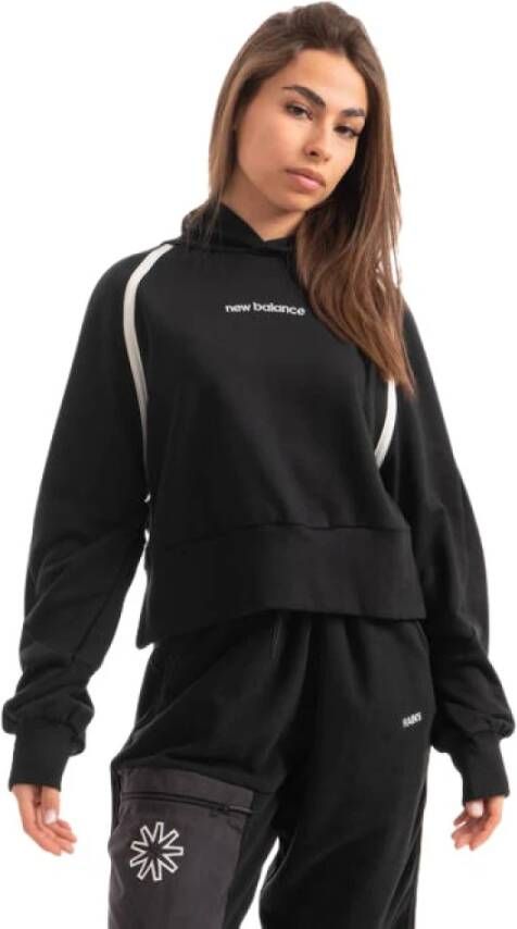 New Balance Atletiek versterkte fleece hoodie , Zwart, Dames