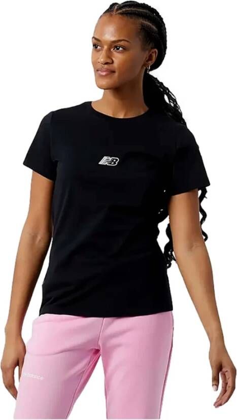 New Balance T shirts Zwart Dames