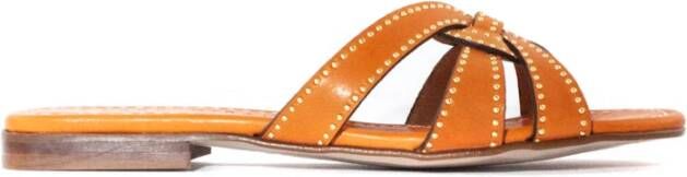 Pedro Miralles Flat Sandals , Oranje, Dames