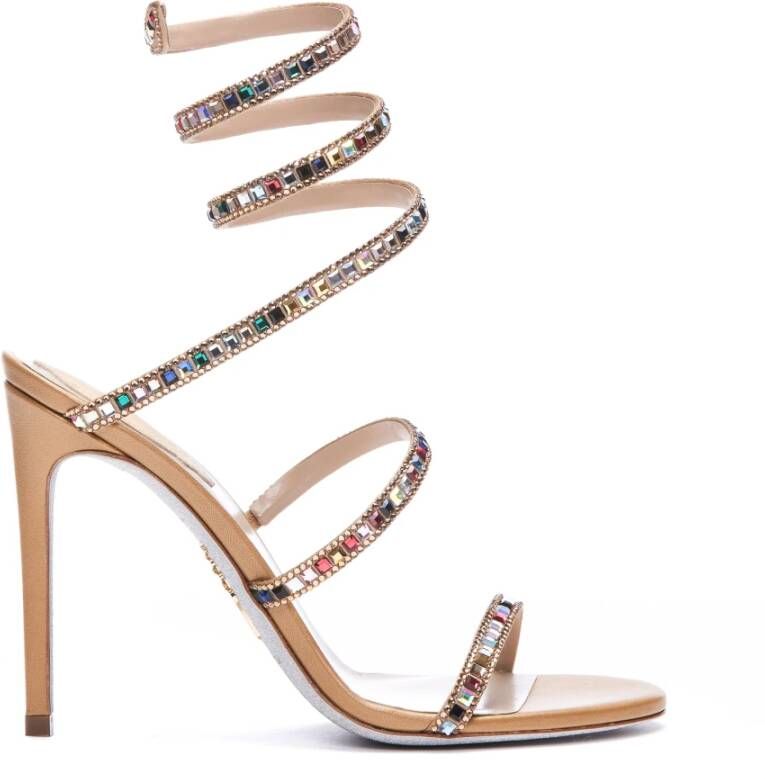 René Caovilla Hoge hiel sandalen , Geel, Dames