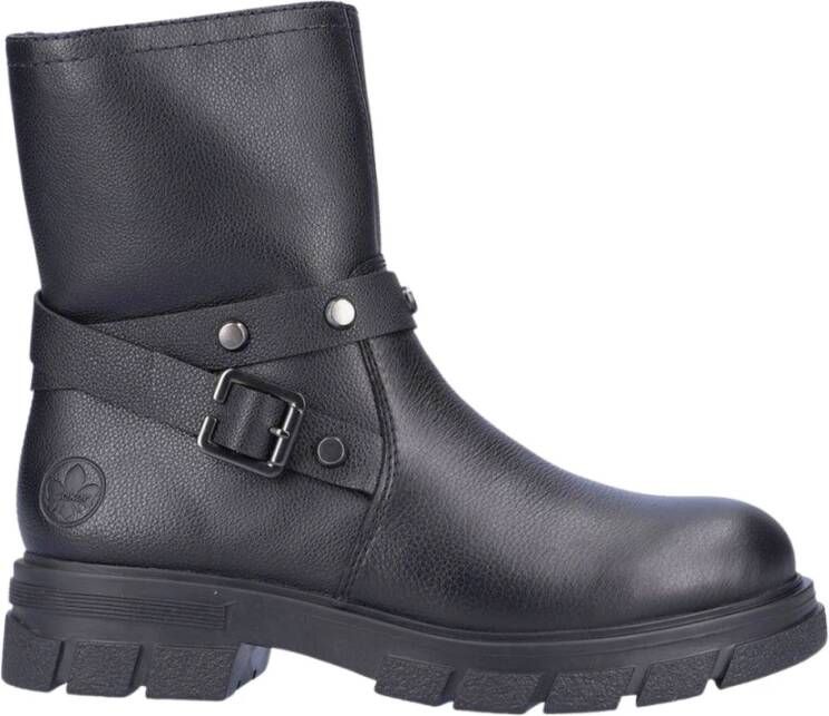 Rieker Zwarte casual gesloten laarsjes , Zwart, Dames