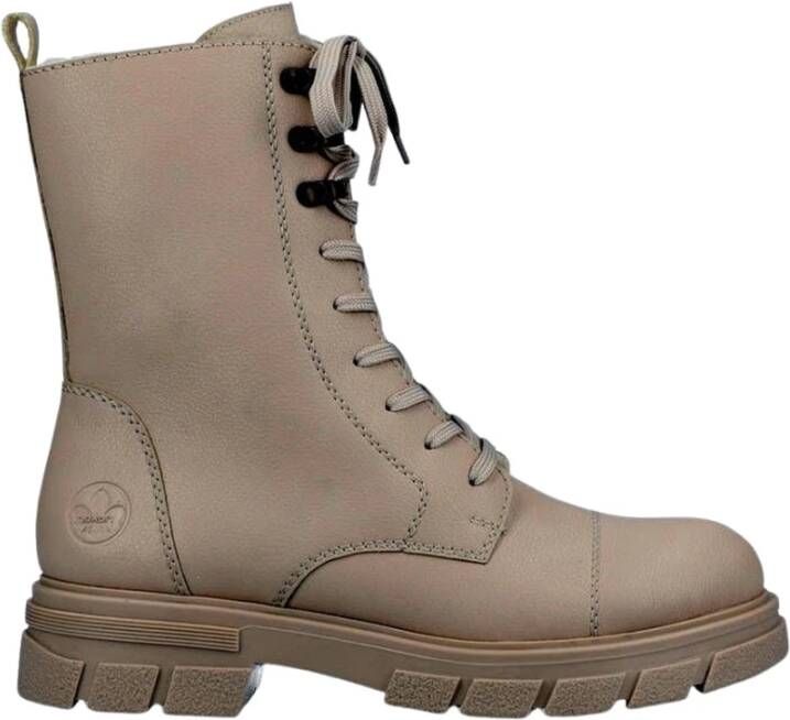 Rieker Beige casual gesloten laarsjes , Beige, Dames
