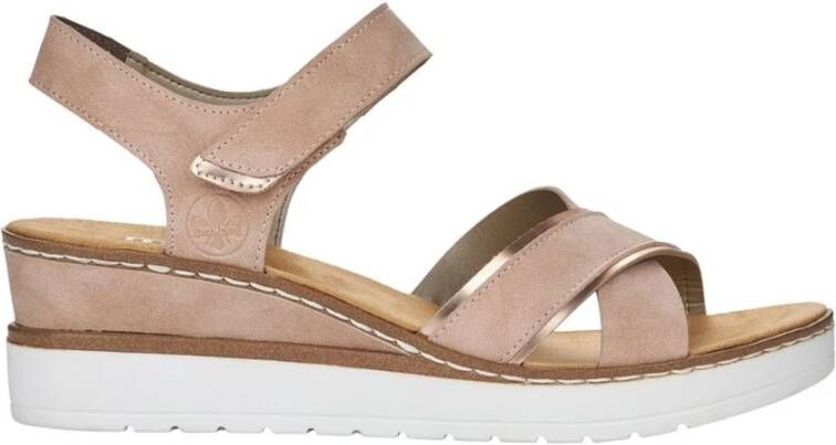 Rieker Platte sandalen , Beige, Dames