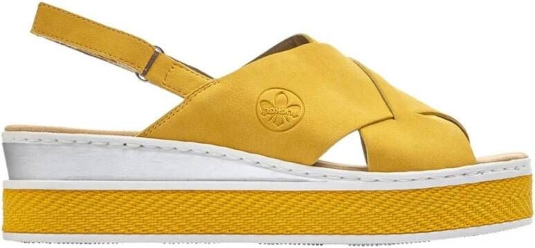 Rieker Gele casual open sandalen , Geel, Dames