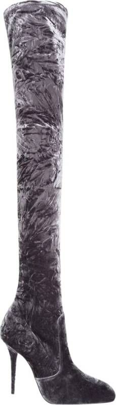 Saint Laurent Hoge & overknee laarzen Grijs Dames