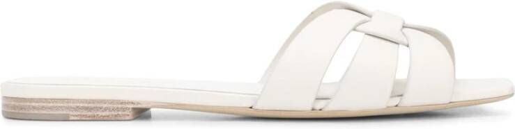 Saint Laurent Platte sandalen , Wit, Dames