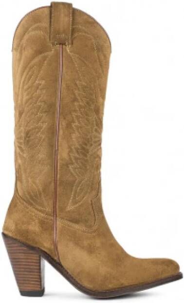 Sendra Over knie laarzen , Beige, Dames