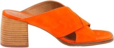 Sessun Sokosti leather mules , Oranje, Dames