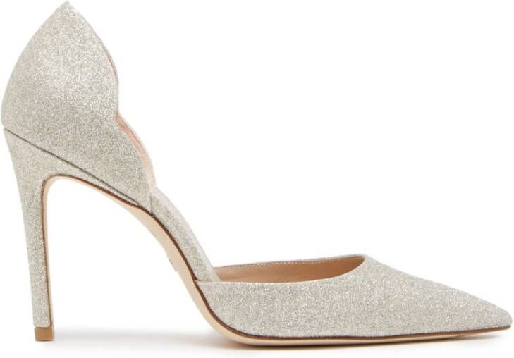 Stuart Weitzman Scallop Dorsay 100 pompen , Beige, Dames