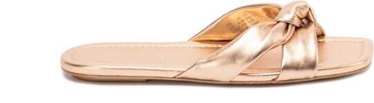 Stuart Weitzman `Playa Knot` Flat Slides , Geel, Dames