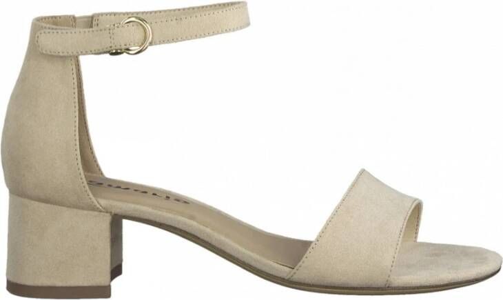 tamaris Naakt elegante open hoge hiel sandalen , Beige, Dames