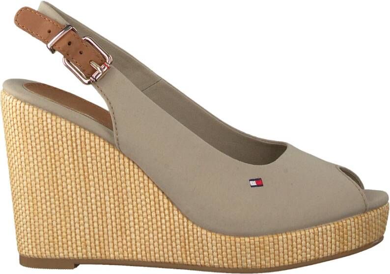 Tommy Hilfiger Beige Espadrilles Iconic Elba Sling Back Wedge