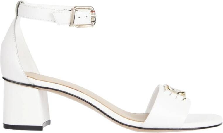 Tommy Hilfiger Hardware Mid Heel Sandal , Wit, Dames