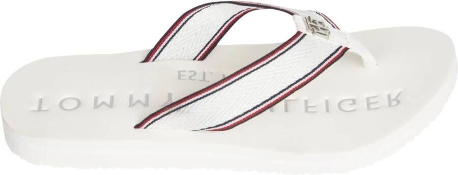 Tommy Hilfiger hardware plat strand sandaal , Wit, Dames