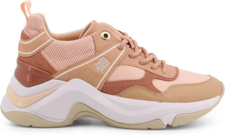 Tommy Hilfiger Alva leren wedge sneakers roze