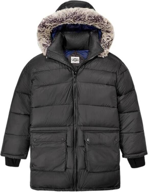 Ugg W Ozzy Mid Length Puffer Jacket in Black,, Polyester