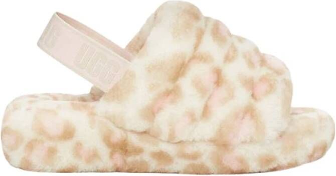 Ugg Fluffy Yeah Slide Panther Print , Beige, Dames