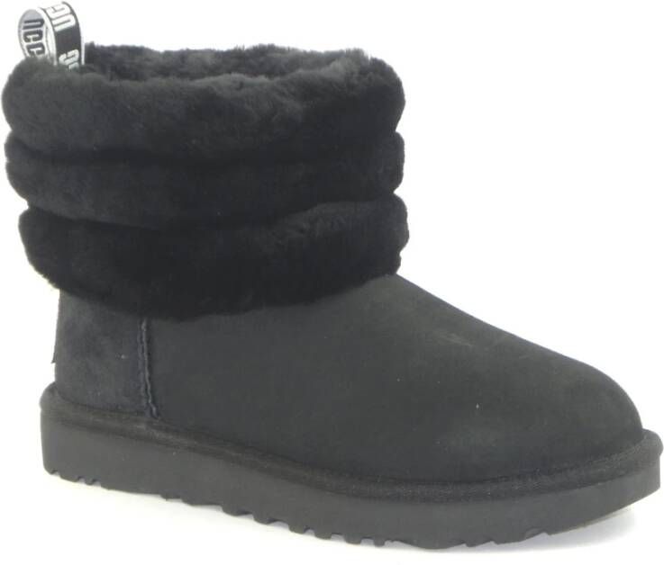 Ugg Fluff Mini Quilted Logo Boots , Zwart, Dames