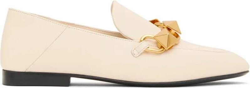 Valentino Roman Stud Slip On Loafers , Beige, Dames