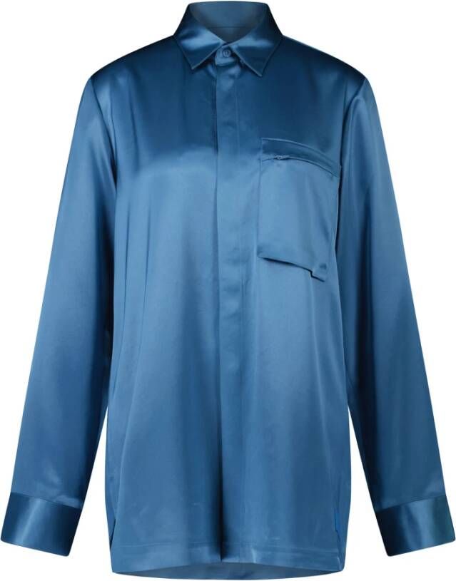 Y-3 Y 3 Longsleeve shirts Blauw Dames