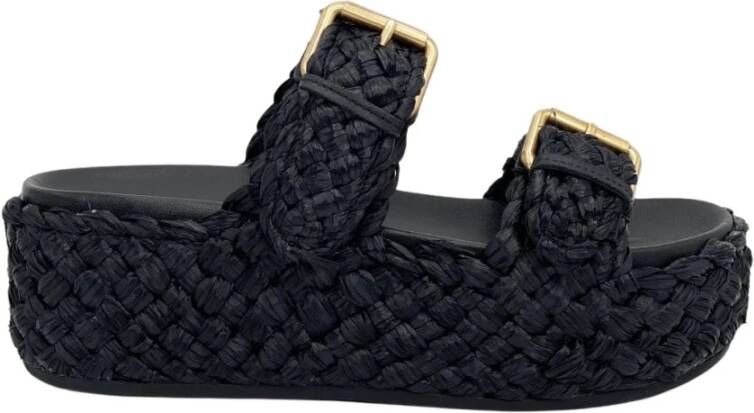 Ash Platte sandalen , Zwart, Dames