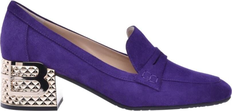 Baldinini Heeled loafers in purple suede , Paars, Dames