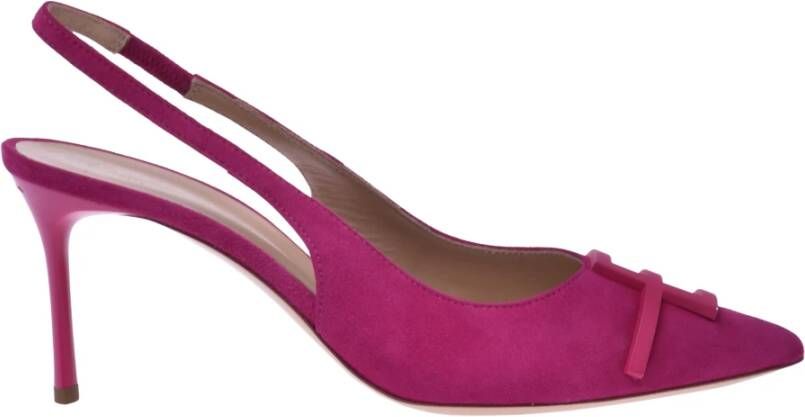 Baldinini Sling backs in fuchsia suede , Roze, Dames