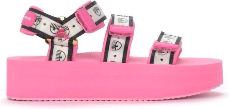 Chiara Ferragni Platte sandalen Collection, Roze, Dames