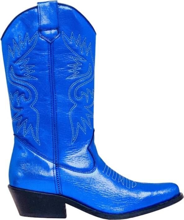 Dwrs High Texas Metallic WesternBoots , Blauw, Dames