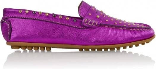 Dwrs Paris metallic studs Mocassins | Fuchsia , Paars, Dames
