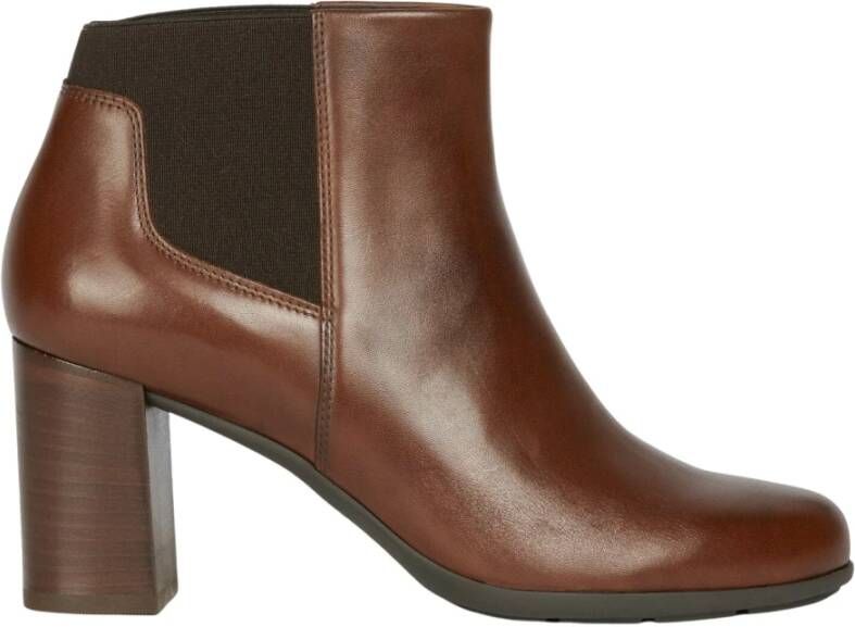 Geox D New Annya B Ankle Boots , Bruin, Dames