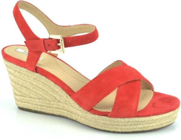 Geox Daim zand. Spiez. , Rood, Dames