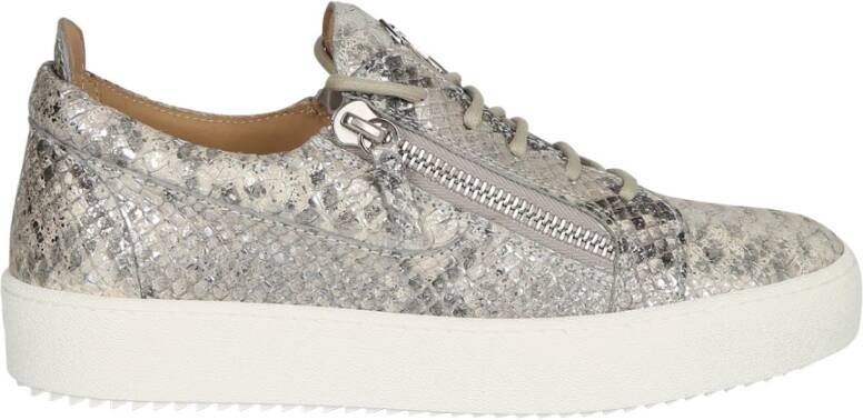 giuseppe zanotti Dierlijke print sneakers , Grijs, Dames