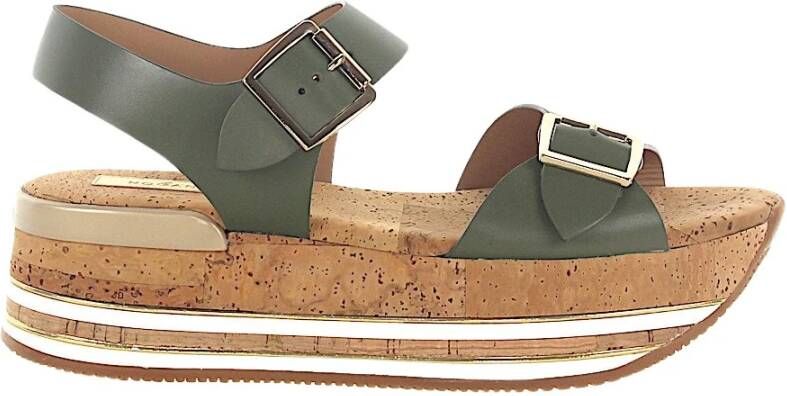 Hogan Sandalen H354 , Groen, Dames