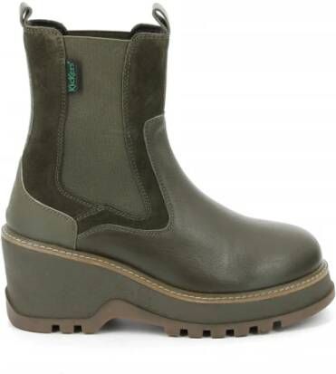 Kickers Chelseaboots Groen Dames