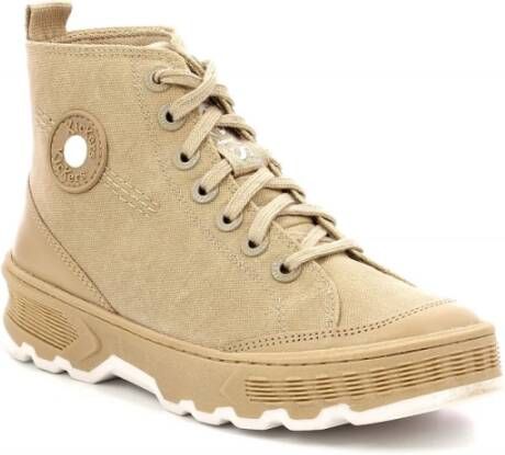 Kickers Kick Way Lace up Boots , Beige, Dames