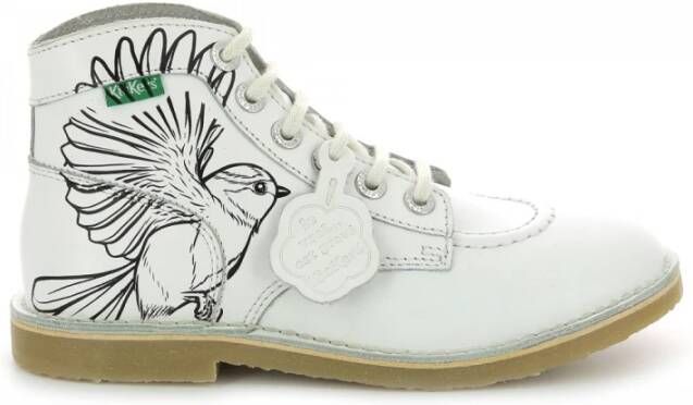 Kickers Kicklegend Lace up Boots , Wit, Dames