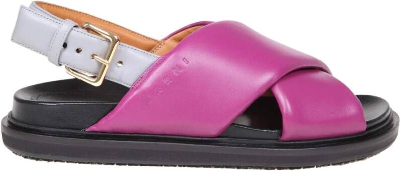 Marni Fussbett sandal in leather Fbms014101P4545Zo171 6 , Paars, Dames