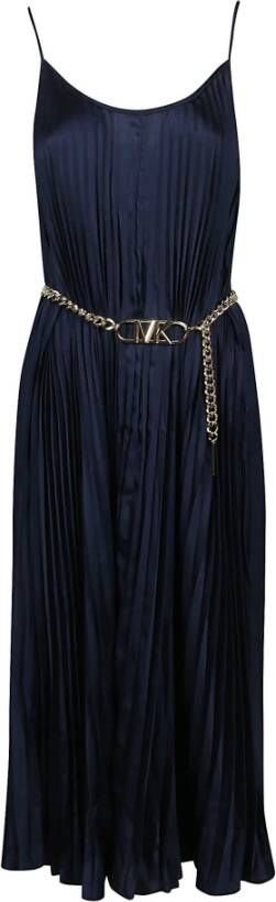 Michael Kors Pleated Midi Dress , Blauw, Dames