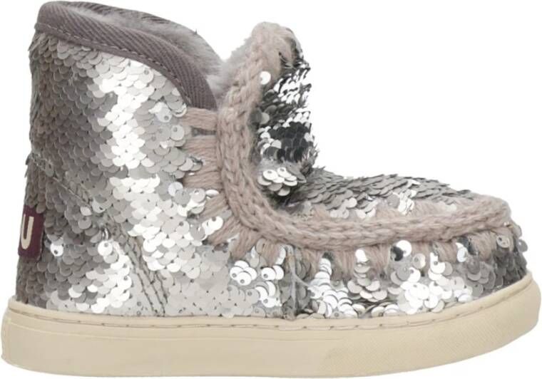 Mou Zilveren Vachtlaarzen Eskimo Sneaker Kid