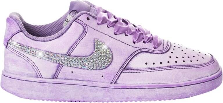 Nike Aangepaste vrouwenschoenen sneakers 2069 gewassen kristal , Paars, Dames