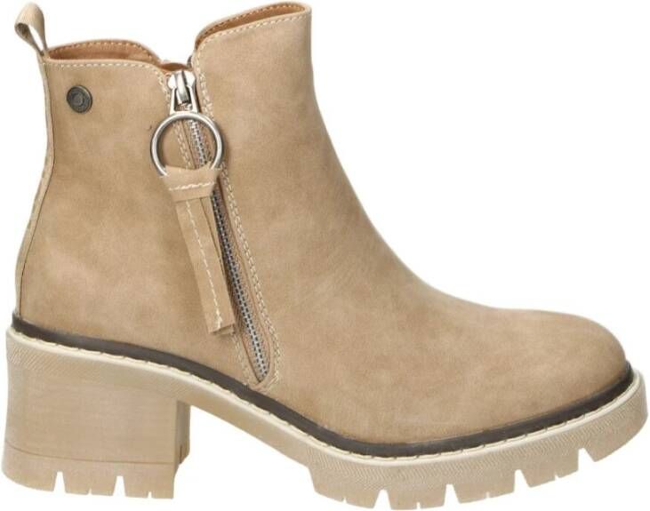 Refresh Enkellaarsjes Beige Dames