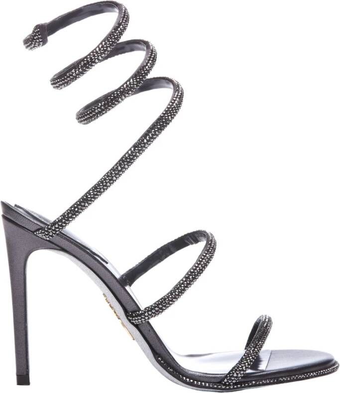 René Caovilla Hoge hiel sandalen , Grijs, Dames