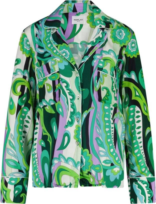 Replay Longsleeve shirts Groen Dames