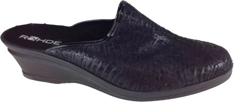 Rohde Pantoffel , Zwart, Dames