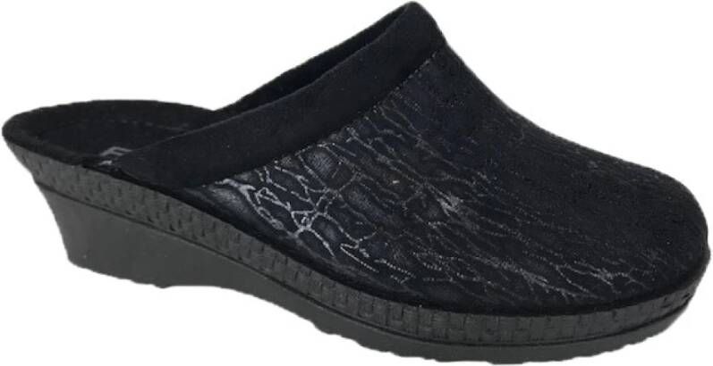 Rohde Pantoffel , Zwart, Dames