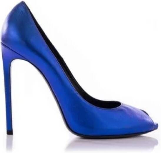 Saint Laurent Vintage Voldoende lederen hakken , Blauw, Dames